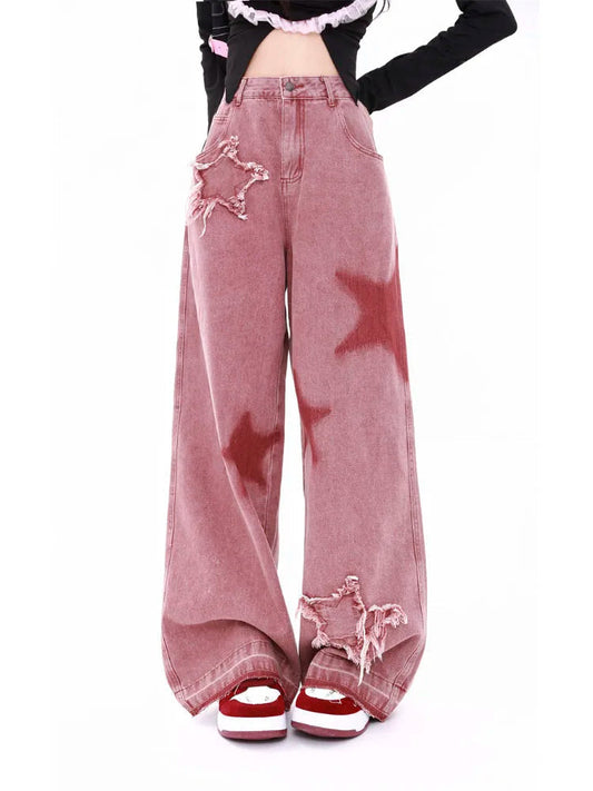 Pink Y2K Star Girl Jeans